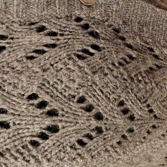 Talbots wool blend wide collar sweater vest grey button up - Picture 3 of 6